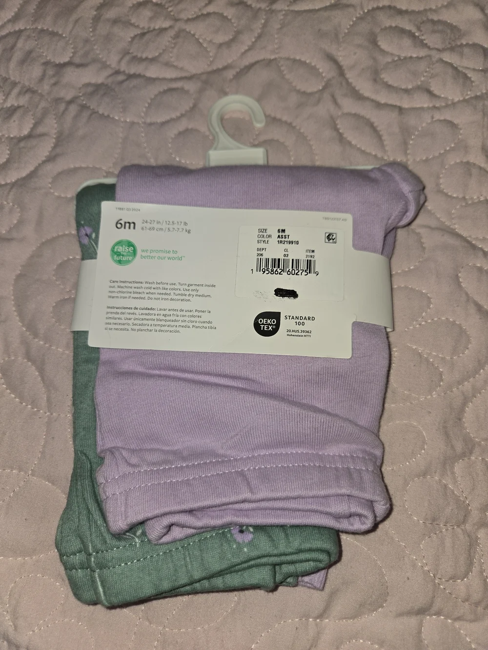 Carter's Purple Green Bodysuit with Matching Pants